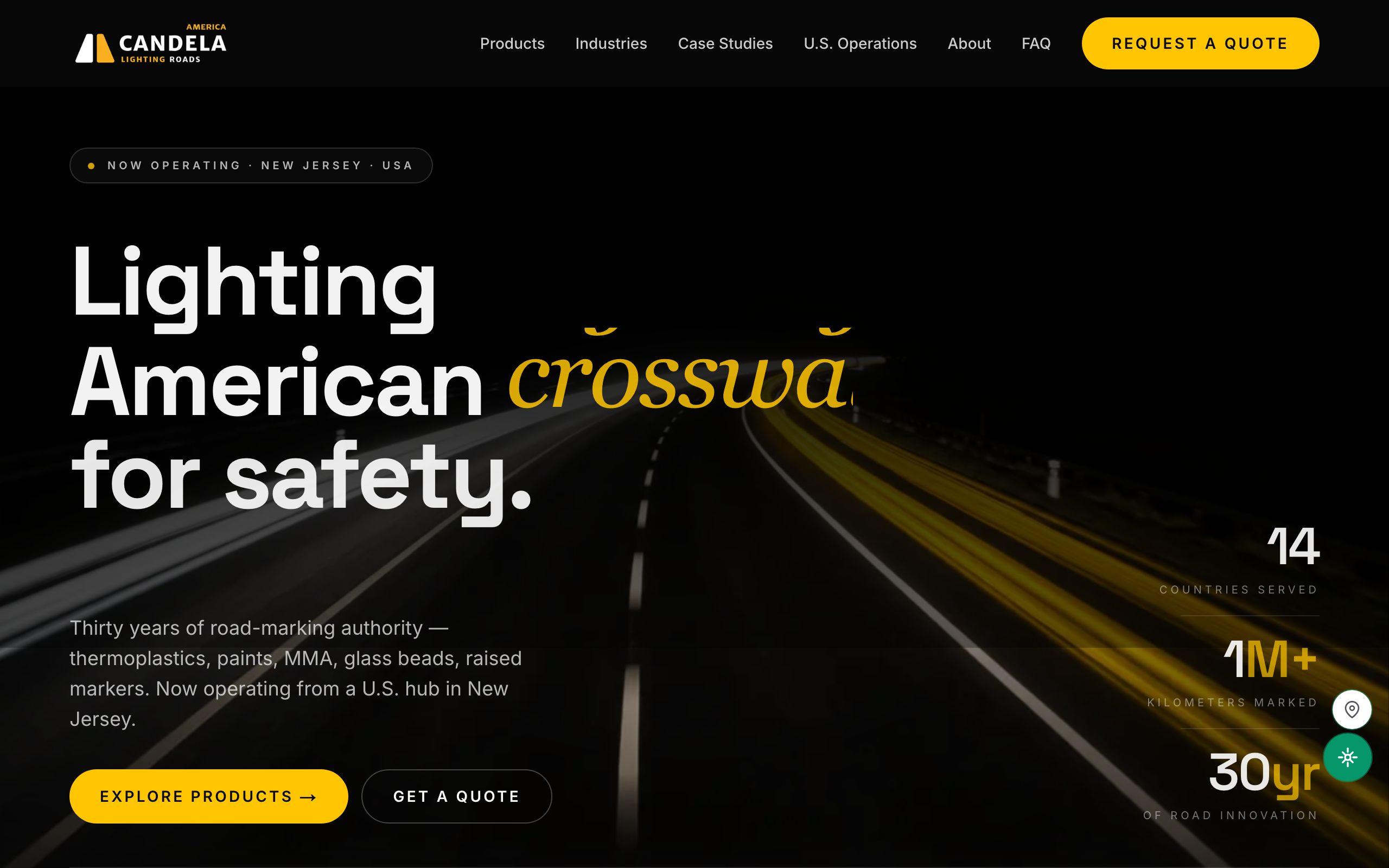 Candela America website, built by Minuswires
